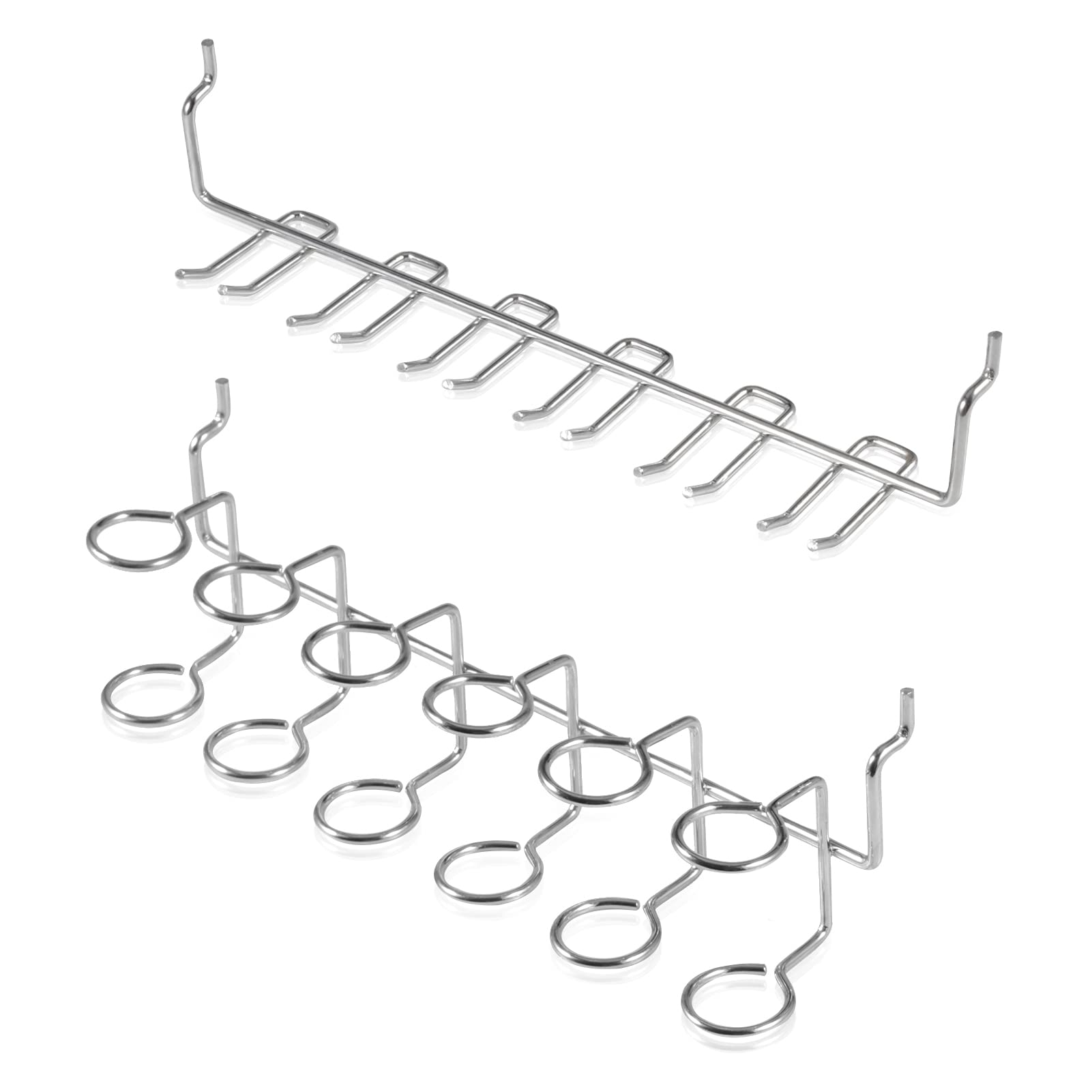 SPEEDWOX 2 Pieces Pegboard Screwdriver Holder Pegboard Hooks Assortments Multi-Tool Holder Double-Ring Tool Organizer Pegboard Accessories for Kitchen Garage Workbench