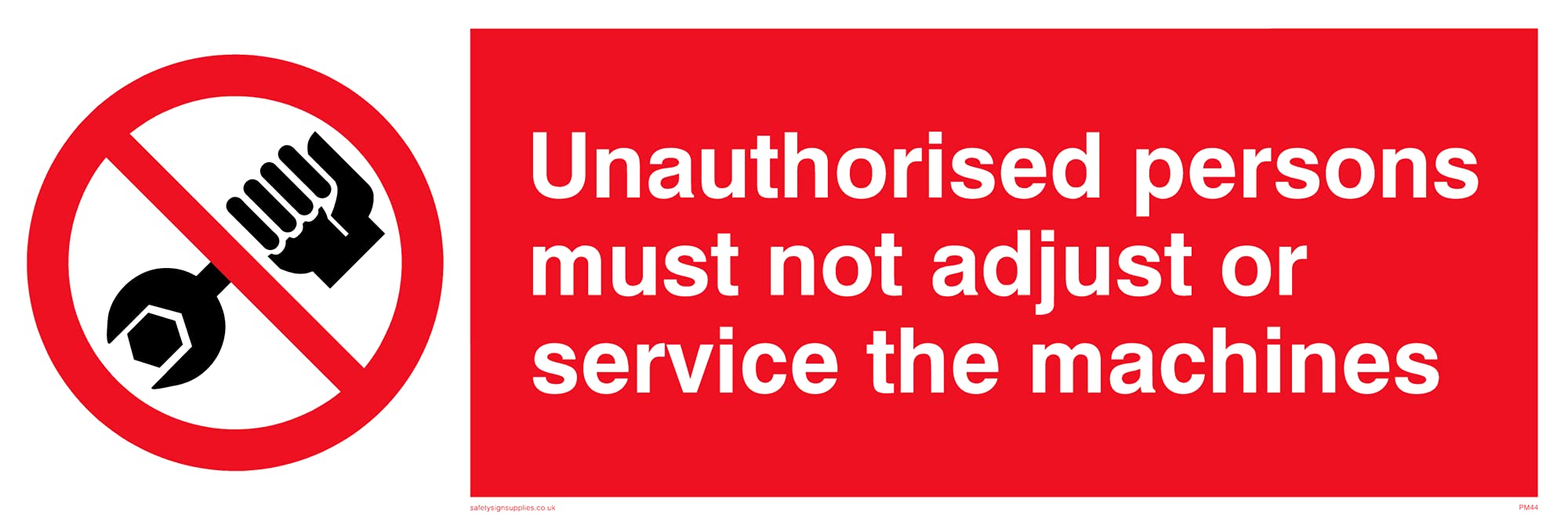 Pack of five - No Unauthorised Servicing Sign - 300x100mm - L31