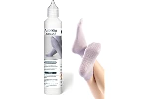 DINGSEN Anti Slip Sock Glue for Adults, Seniors & Pets - 3.38 fl oz Washable Non-Slip Adhesive, Latex-Free Water-Based Multi-Color Paint for Socks, Pet Socks, Mats, Hangers with Precision Tip, Clear