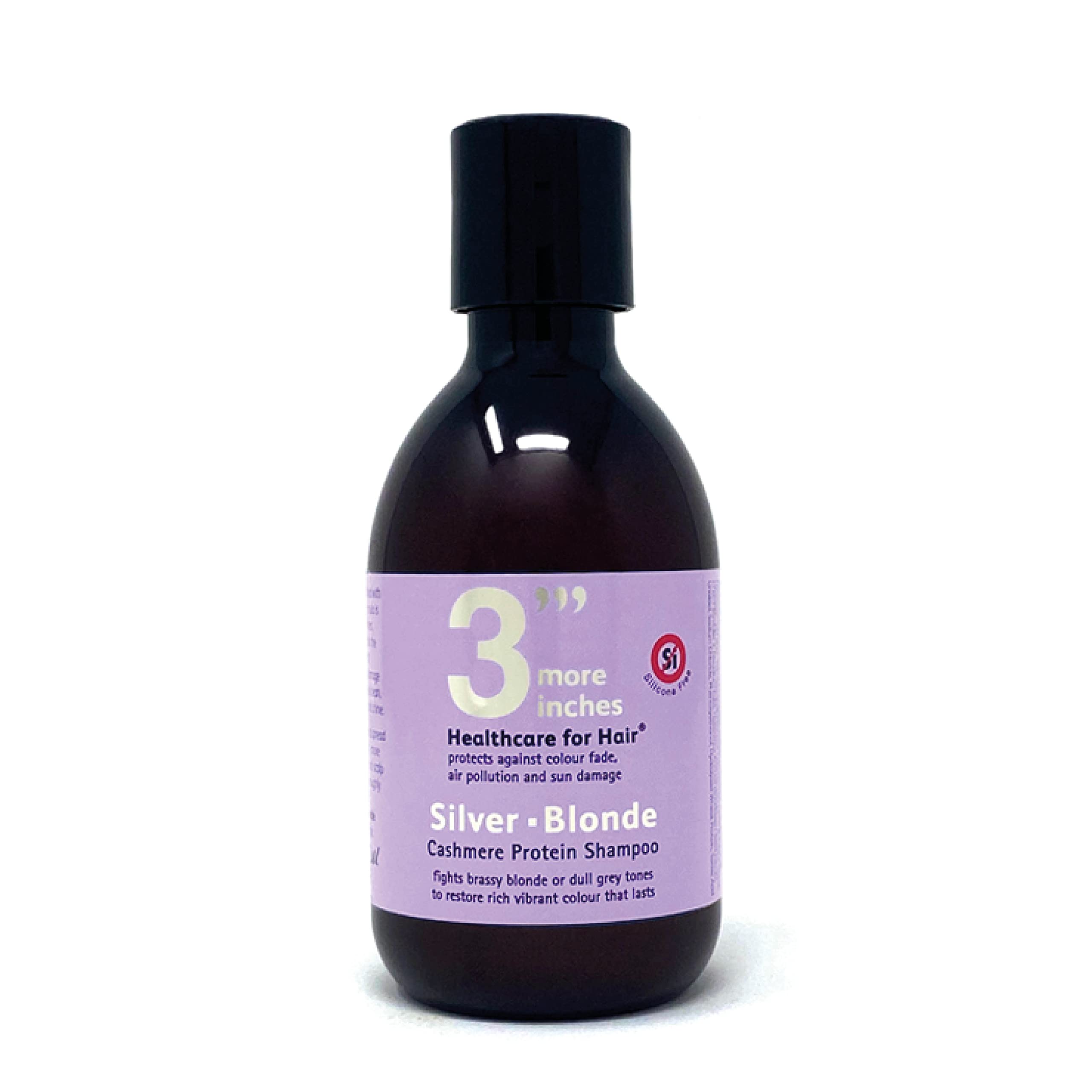 3'''More Inches Silver Blonde Shampoo - Colour Correcting Purple Shampoo For Blonde Hair - Cashmere Protein & UV Hair Protector - Silicone & Sulphate Free - Hair Care by Michael Van Clarke