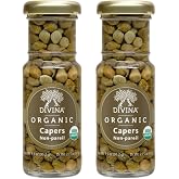 DIVINA Organic Capers, Non Pareil, 3.5 oz, (2-Pack)