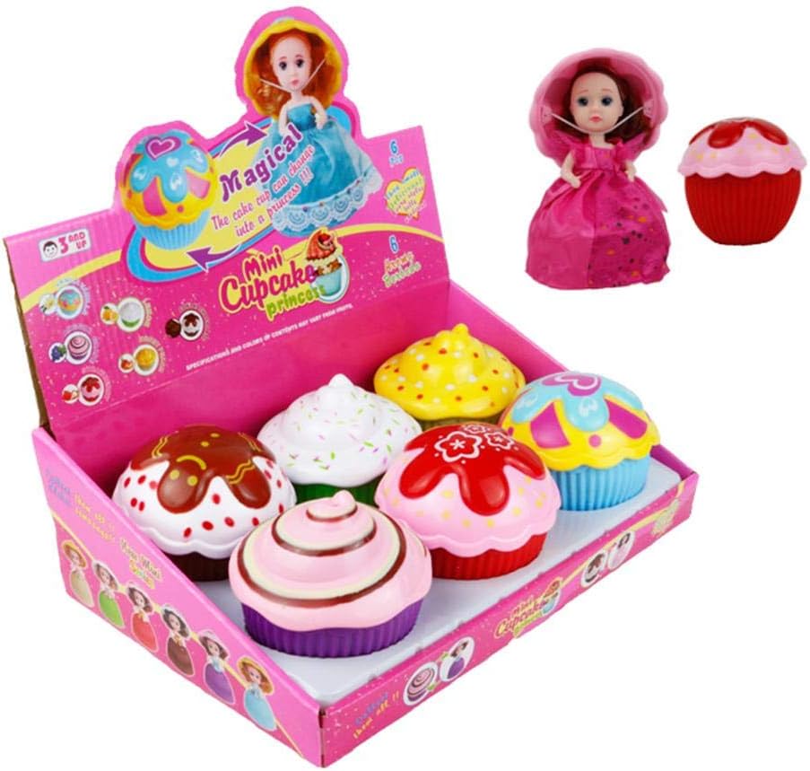 Ranget Cupcake Princess Doll 6PCS Transform Cupcake Doll Large Beautiful Cake Doll Toy for Kids