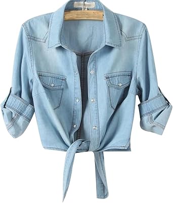denim half shirt
