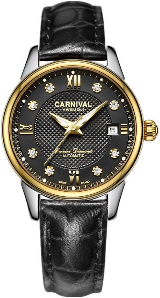 Waterproof Luminous Automatic Mechanical Hollow Waterproof Leather Strap Ladies Watch