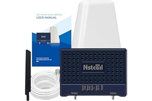 BOOSTHOME Cell Phone Boosters Cell Booster Up to2500 sq ft Band 66/25/2/4/5/12/13/17 Cell Phone Signal Booster for Home Office All U.S. Carriers FCC Approved