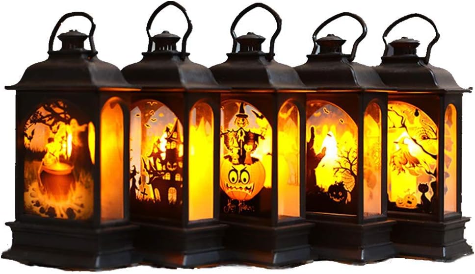 XDKQ Battery Operated Halloween Flameless Lantern Hanging