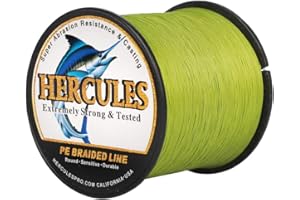 HERCULES Cost-Effective Super Cast 8 Strands Braided Fishing Line 10LB to 300LB Test for Salt-Water,109/328/547/1094 Yards(100M/300M/500M/1000M),Diam.#0.12MM-1.2MM,Hi-Grade Performance,Variety Colors