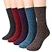 TINTAO 3 Pairs Women Winter Wool Cable Knit Crew Knee High Boot Socks,Size 5-11#W919 (Polyester Blend, Color B07)