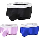 ZONBAILON Men's Pouch Underwear Ice Silk Boxer Briefs Sexy Short Leg Tagless No Ride Up Trunk M L XL XXL XXXL