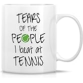 Retreez Funny Mug - Tears of the People I Beat at Tennis Player Coach 11 Oz Ceramic Coffee Mugs - Funny, Sarcastic, Motivational, Inspirational birthday gifts for friends, coworkers, siblings, dad mom
