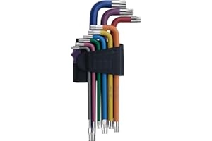 TOOGOND 9 Pcs Hex Key Allen Wrench Set, Torx TRX Star Coloured Wrench Set T10, T15, T20, T25, T27, T30, T40, T45, T50 Hex Key