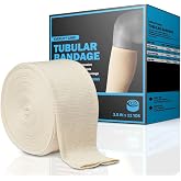 EVERLIT Elasticated Tubular Support Bandage | Stockinette Tubing for Large Arm, Knees, Legs | Light to Moderate Compression Bandage Roll For Tissue Support (Size E | 3.5" x 11 yd)