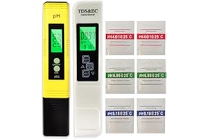 SOONKODA 4 in 1 tds ph Meter,EC Temperature Meter, PPM Meters,TDS Water Tester for tap Drinking Water,Digital PH Pen lab pH Tester for Water hydroponics Aquarium Pools Spas