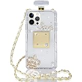 Tinton Compatible with iPhone 14 Pro Max Perfume Bottle Case Luxury Bling Diamond Rhinestone Cute for Women Girls Elegant Gli