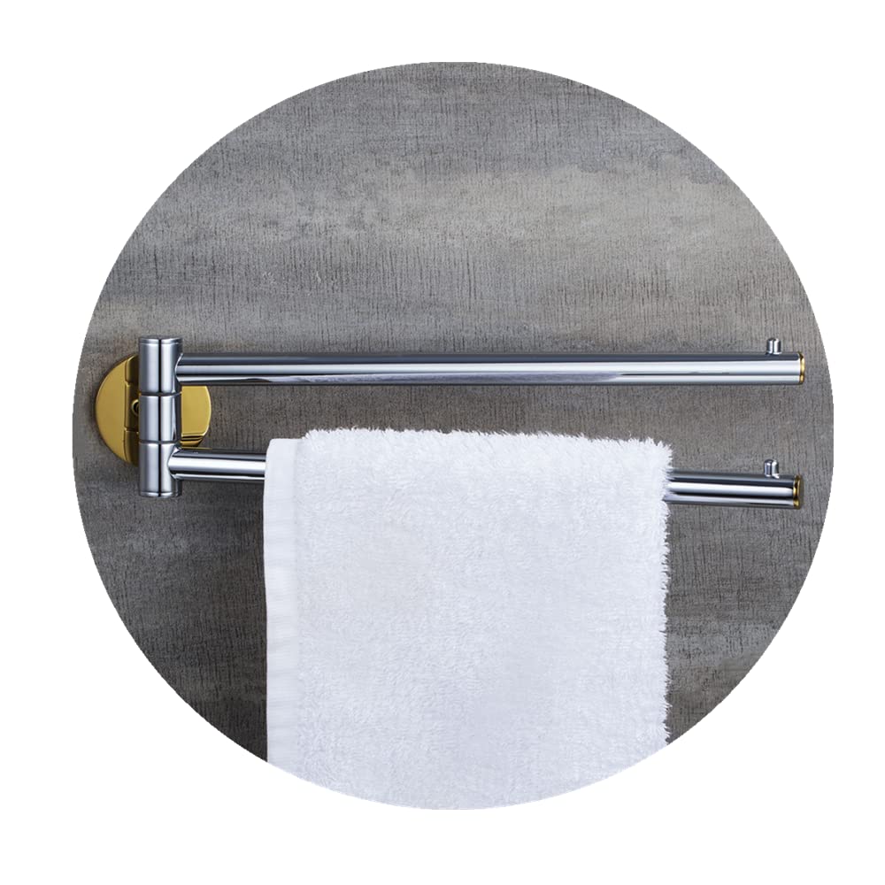 Essentials Double Towel Bar,Chrome Finish Swivel Towel Rail