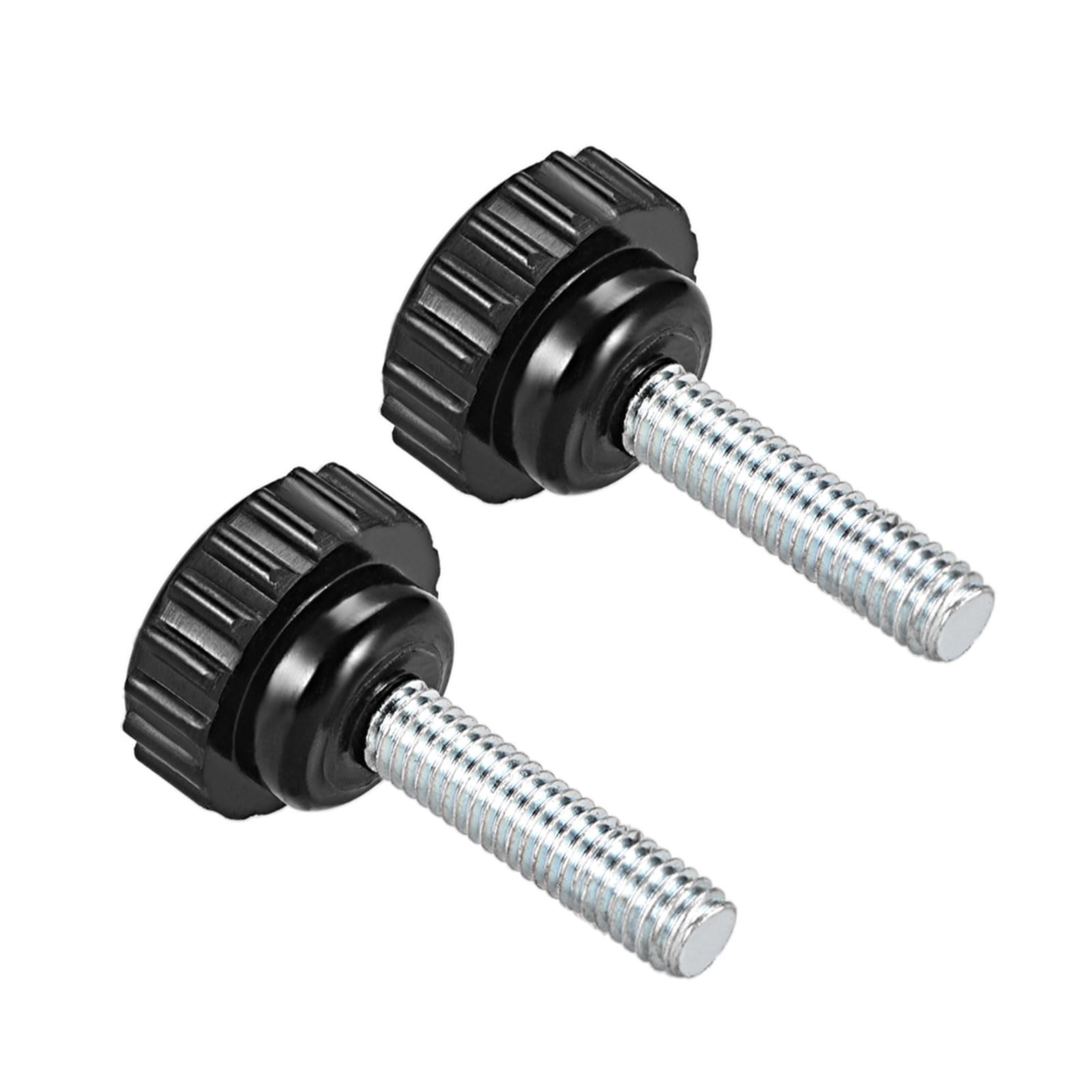 CoCud Knurled Clamping Knobs, M6 x 30mm Male Thread 21mm Head, Thermoset Plastic Thumb Screw Grip Bolt Knobs Black - (Applications: for Lathe Machinery), 2-Pieces