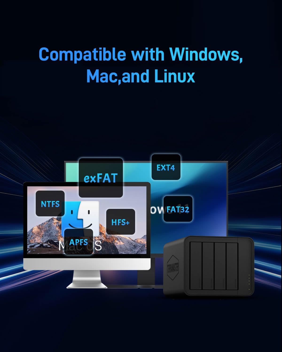 TERRAMASTER D8 Hybrid HDD NVMe Gehäuse USB 3.2 Gen 2 10Gbps Typ C 8Bay USB Storage Unterstützt RAID 0/1/Einzel/JBOD Exklusiv 2+6 RAID Hybrid Disk Array (Diskless) 8