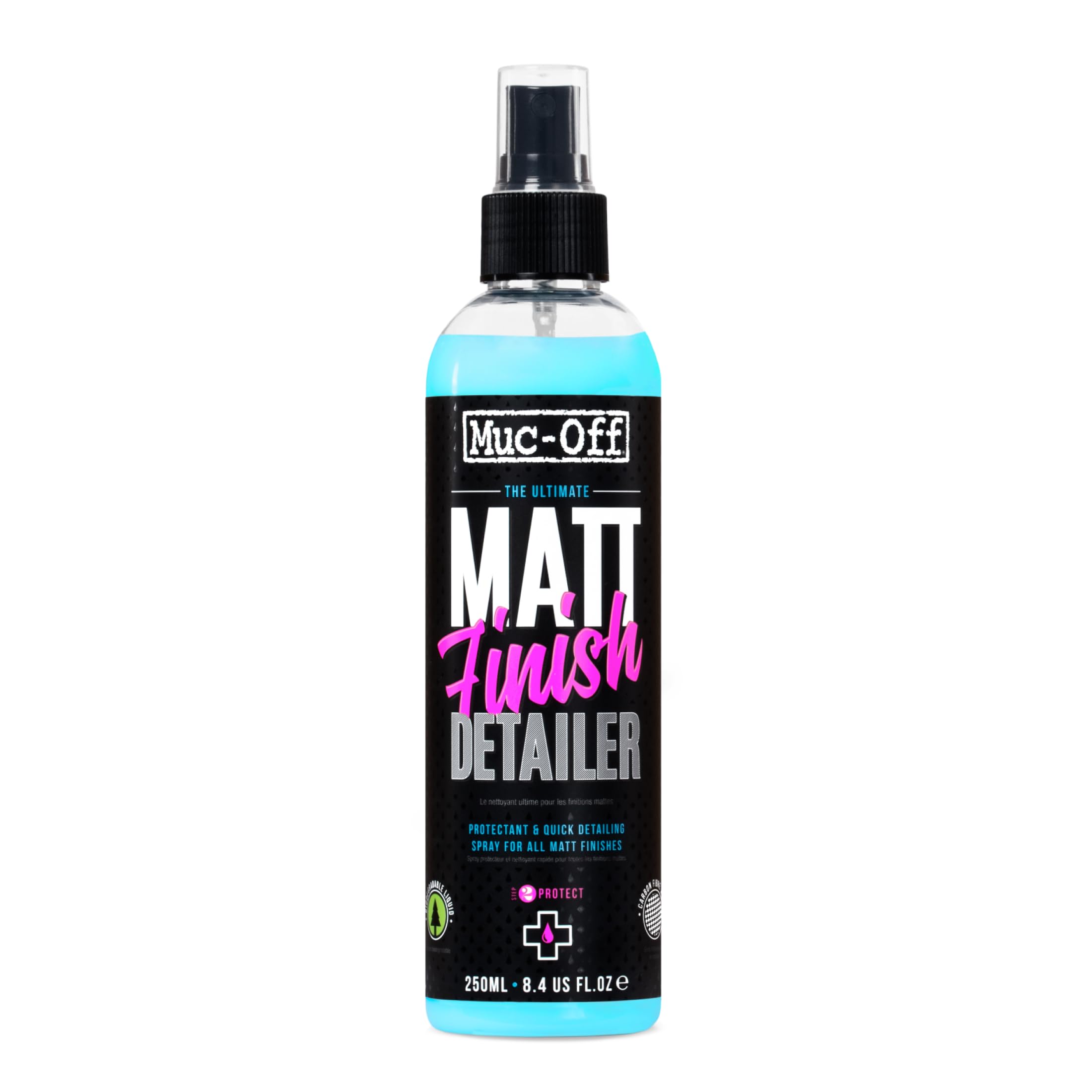 Muc-Off Matt Finish Detailer - Streak-Free Cleaning Spray for Matt and Satin Bike Frames - Reduces Dirt Adhesion and Protects all Matt Surfaces - 250ml