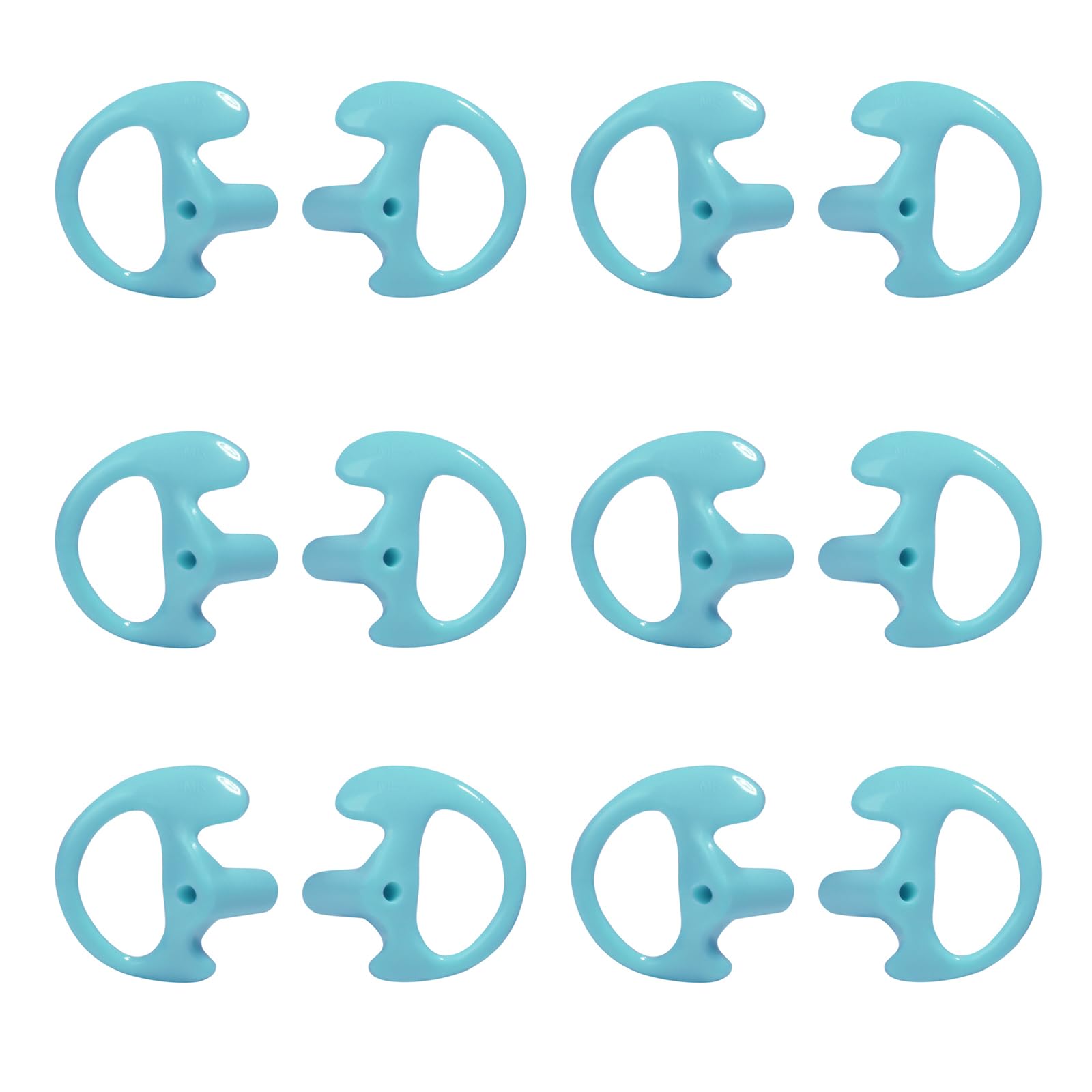 UAYESOK Replacement Earmold Soft Silicone Ear Buds Eartips for Motorola Kenwood Two Way Radio Air Acoustic Coil Tube Walkie Talkie Covert Earpiece Headset (Medium*6, Blue)