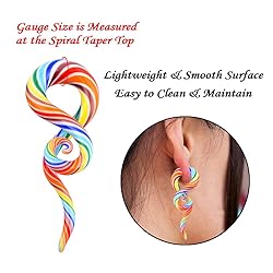YOFANST 2pcs Glass Ear Tapers Plugs Handmade Spiral