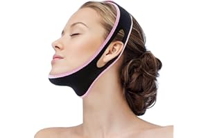 Smato Chin Mask Lift,Double Chin Reducer Eliminator,Face Sculpting Sleep Mask,Reusable v Line Lifting up Anti-Wrinkle Chin Strap For Women (BLACK)