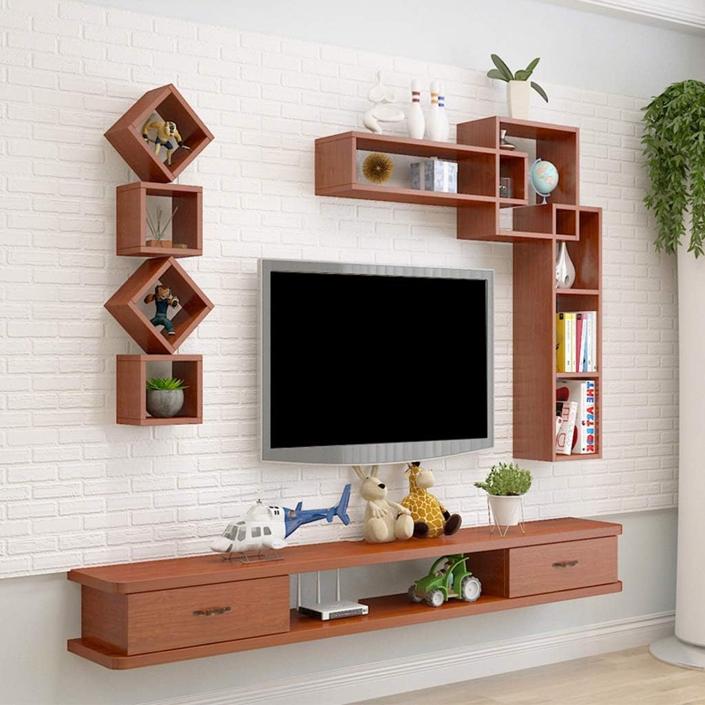 Jfdjhjtwt Floating shelf Floating shelf Wall-Mounted TV Cabinet Wall Background Storage Shelf Media Console Floating TV Shelf TV St