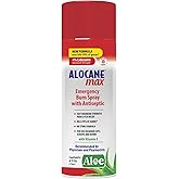 ALOCANE Max Burn Spray 4% Lidocaine Spray with Antiseptic First Aid 4 fl oz | Antiseptic skin cleanser spray to ease pain and itching from minor burns, cuts, scrapes, and for sunburn relief