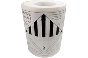 wootile Dry Ice Shipping Stickers, 250 pcs UN1845 Hazard Class 9 Labels. Perforated. Adhesive.