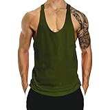 The Blazze Men's Blank Stringer Y Back Bodybuilding Gym Tank Tops