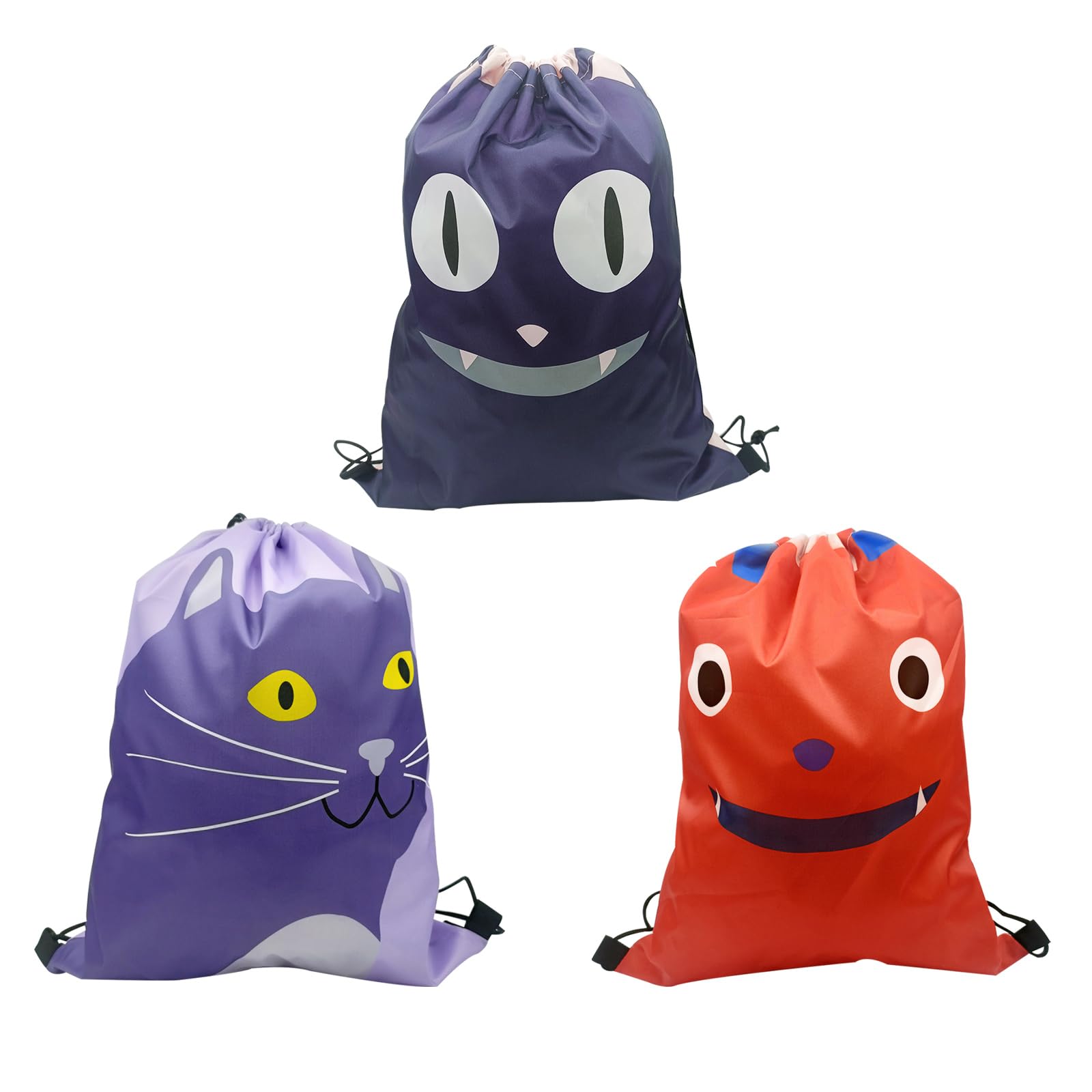 KASESSS 3 Pcs Drawstring Bags, Swimming Bag, Kids School Bag, Waterproof Drawstring Bag, PE Bags Drawstring Animal Design, Drawstring Gym Bag, Personalised Gift Suitable for School Beach Travel Sports