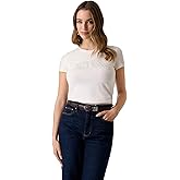Guess Womens Eco Short Sleeve Logo Lace Tee