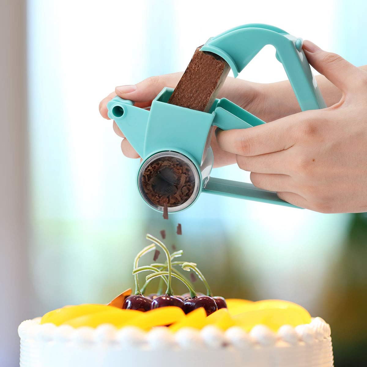 Oumosi grattugia formaggio Rotary Ginger affettatrice grattugia cutter Shredder Blue