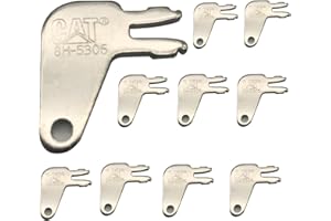 MIKMAYTOO Ignition Keys, 10 Pack 8H5306 Master Disconnect Key for Caterpillar CAT Equipment Battery Disconnect and Older Ignitions