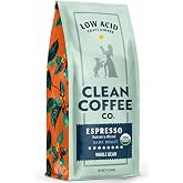 Clean Coffee Co. - Low Acid Dark Roast, Tested for Molds and Toxins, Honduras Blend, Notes of Caramel, Dark Chocolate, and Toasted Malts (Ground, 12 oz Bag)