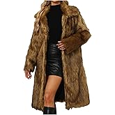 YMADREIG Womens Long Faux Fur Coat Oversized Loose Winter Jackets Trendy Luxury Trench Coat 2025 Open Front Lapel Outerwear