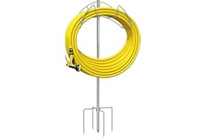 SOLIGT Stainless Steel Garden Hose Holder, Heavy Duty Freestanding Hose Stand, Rustproof Water Hose Holders for Outside Yard - Sturdy to Hold 150ft Hoses