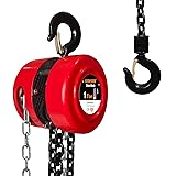 Hand Chain Hoist, 2200 lbs /1 Ton Capacity Chain