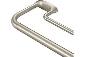 Mayrhyme Double Curtain Rods, Wrap Around Curtain Rod for Windows, Internal Splicing 1'' Front and 5/8'' Back Adjustable Curtain Rod with Aluminum Finials and Brackets (Brushed Nickel, 28-120")