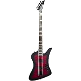 Jackson JS Series Kelly Bird Bass JS3Q, Transparent Red Burst, Amaranth Fingerboard