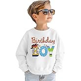 KEKEMI Birthday Boy Sweatshirt Toddler Boys 1st 2nd 3rd 4th 5th 6th Birthday Outfit Cartoon Graphic B-Day Party Pullover Tops