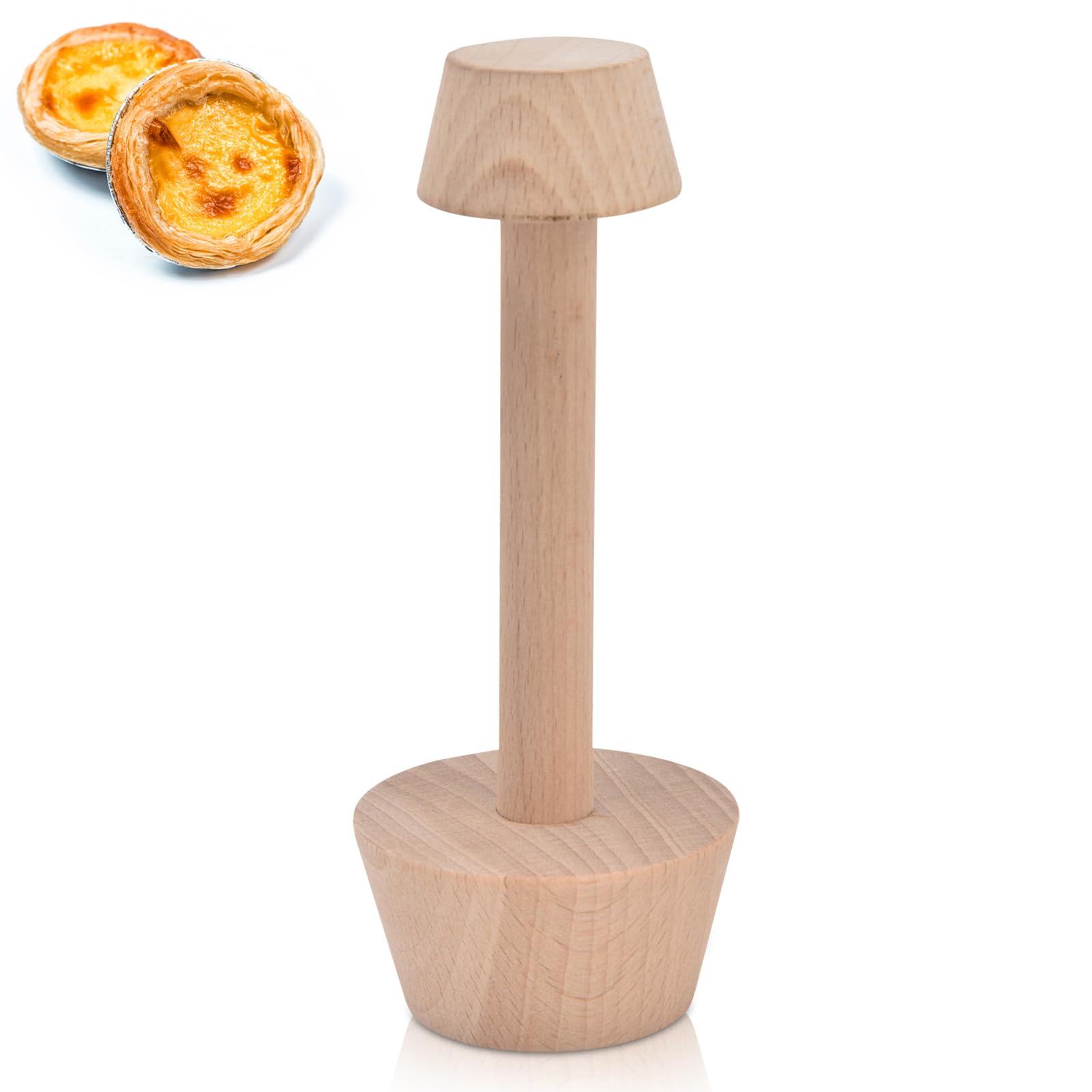 Wood Double Sided Tart Tamper Pastry Dough Tart Presser Tamper Mold Dessert Pusher Vegetable Pounder Wooden Pastries Pusher DIY Baking Shaping Kitchen Tool