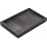 KC KULLICRAFT Natural Black Marble Tray for Bathroom | Kitchen | Vanity | Desktop, Stone Organizer for Coffee Table, Dresser, Nightstand, Candles, Soap, Towel, Plant, Jewelry (12" x 8"), Rectangular
