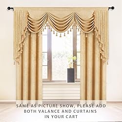 ELKCA Thick Chenille Window Curtains Valance for
