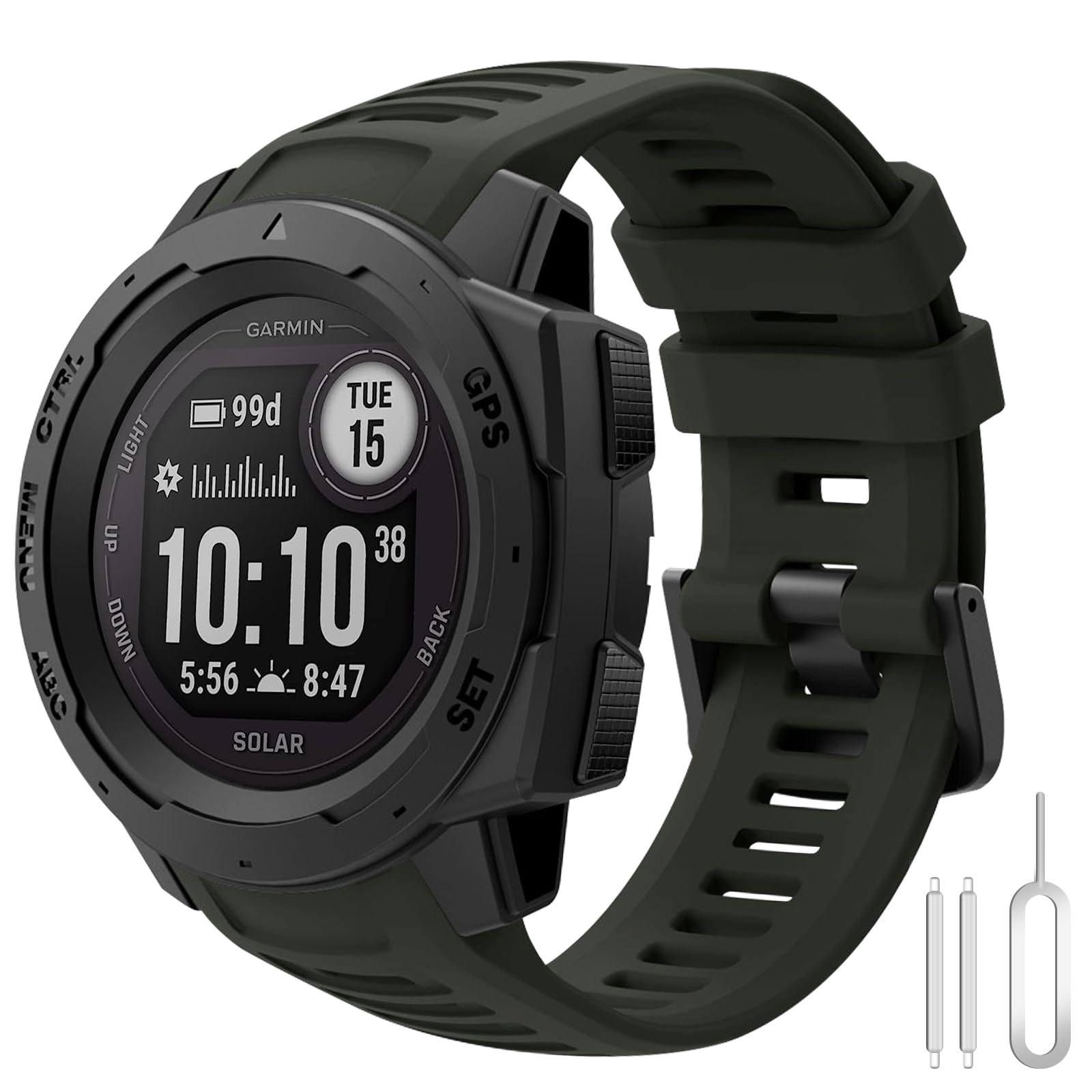 Straps for Garmin Instinct 2, Silicone Soft Wristbands 22mm Replacement Sports Strap for Garmin Instinct/Instinct Tactical/Instinct Tide/Instinct Esports/Instinct Solar