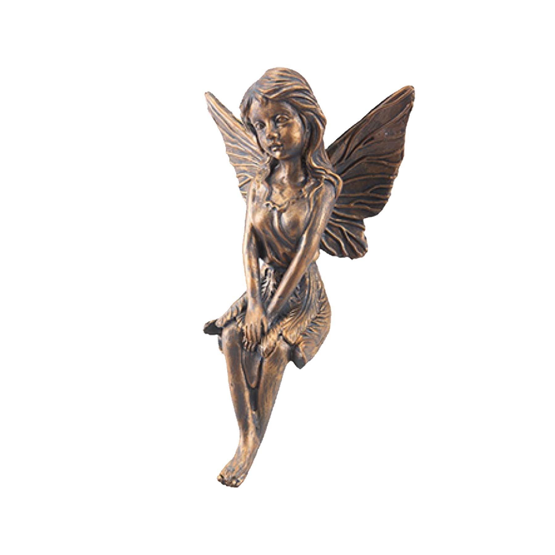 Widdle Gifts Bronze Effect Fairy Garden Statue Ornament - Sitting Fairy 4851