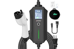 SUBSUN Portable EV Charger Level 1 Level 2, 16Amp 110V/240V, Electric Vehicle Charger with 17Ft Cable,NEMA 6-20 Plug & NEMA 5-15 Adapter,Compatible with SAE J1772 EVs and Tesla(Adapter Required)
