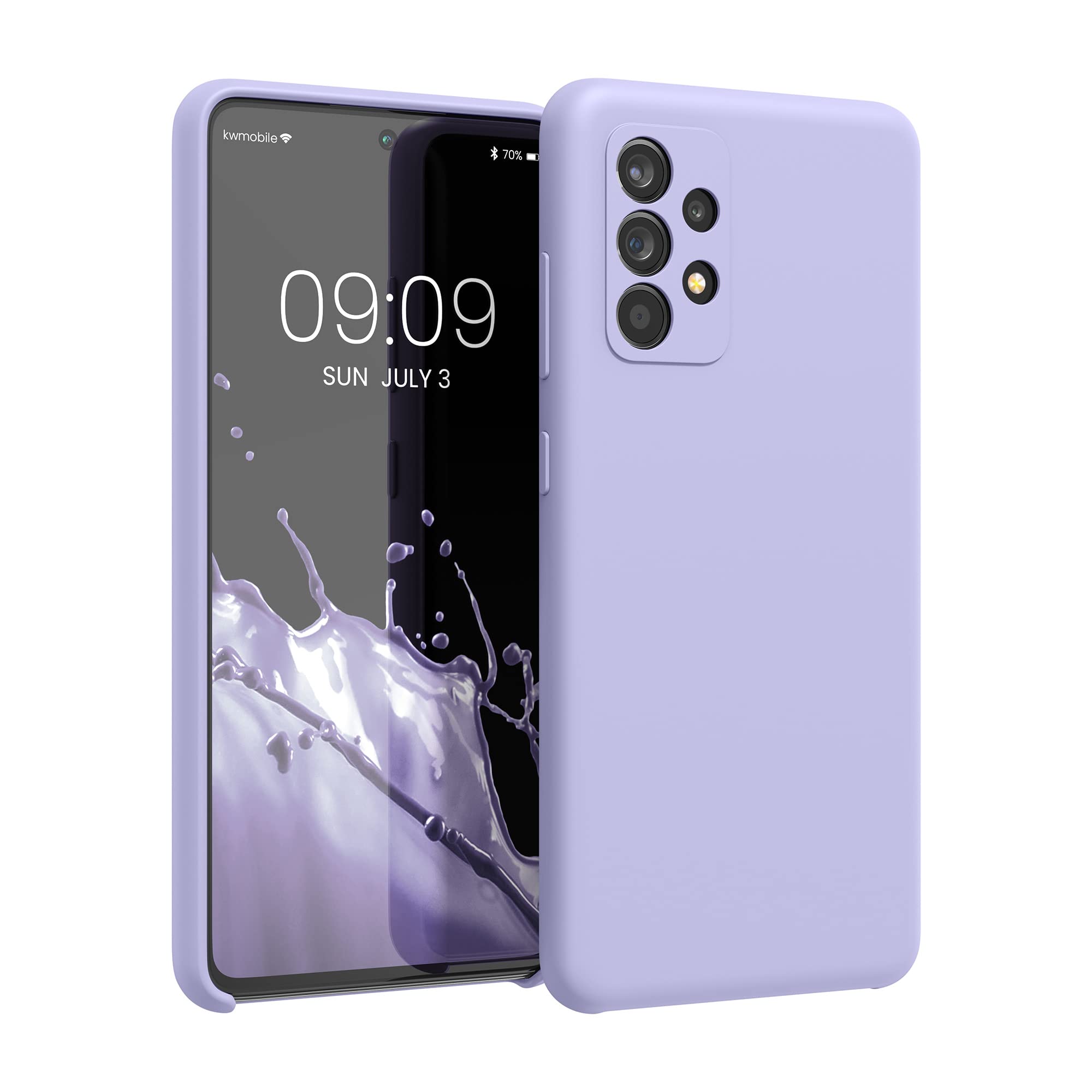 kwmobile Case for Samsung Galaxy A52 / A52 5G / A52s 5G Case - Soft Cover - Shockproof Silicone - Wireless Charging Light Lavender