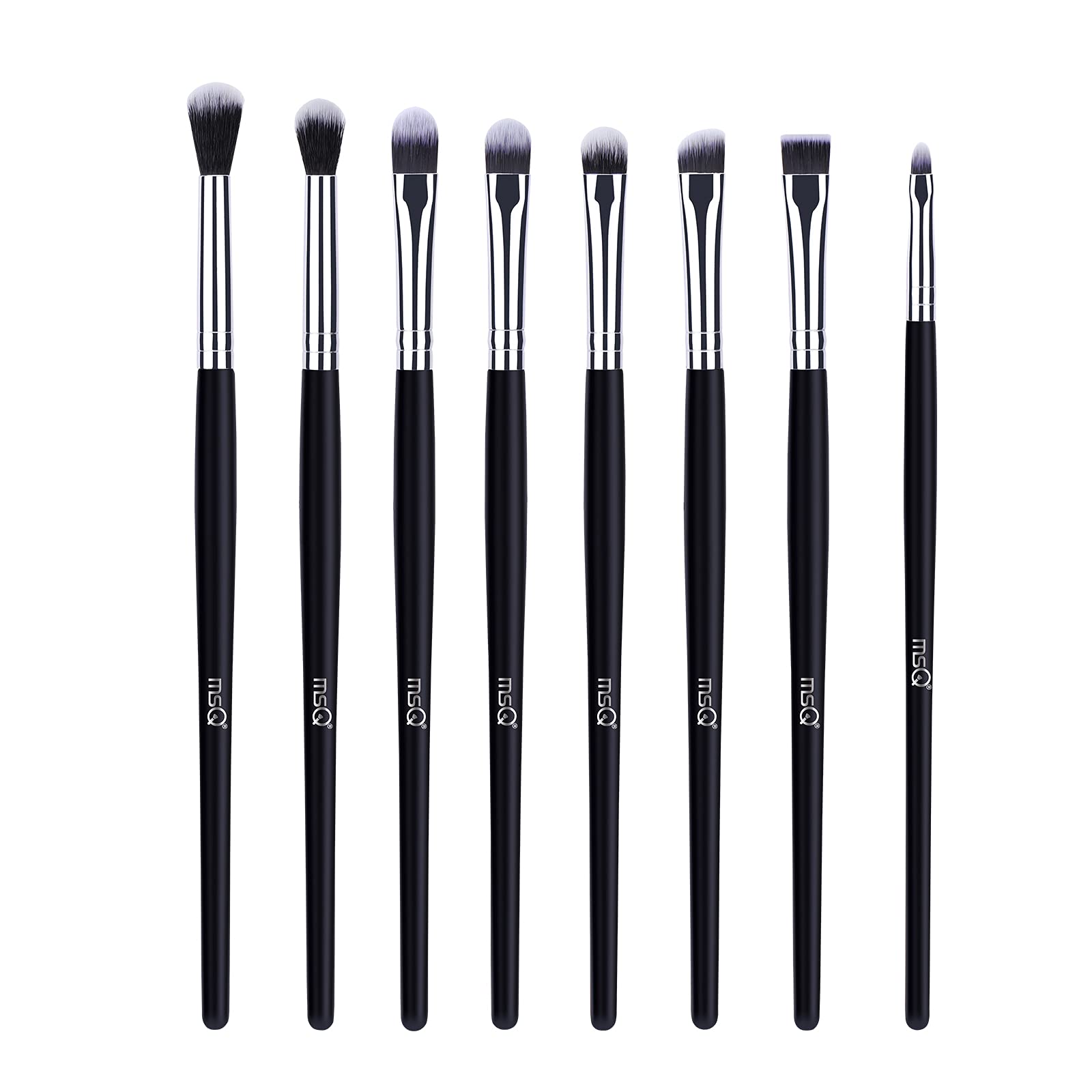 MSQ Eye Makeup Brush Set 8pcs Eyeshadow Makeup Brushes Concealer Brush Liquid Cream Blending Brush Set with Premium Wooden Handles