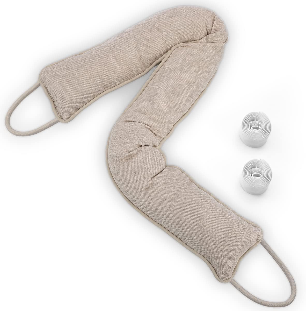 Draft Stoppers - Tuffen Door Draft Stopper 37”, Weighted Under Door Noise Air Blocker, Heavy Duty Sound Proof Draft Guard Door Gap Blocker with Hook Tape for Doors and Windows, 2.3lbs (Beige)