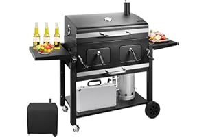 KENDANE Kenadne Charcoal Grill Outdoor BBQ Grill, Extra Large Cooking Area 794 Square Inches with Two Individual & Adjustable Charcoal Tray, Foldable Side Tables for Outdoor Cooking grill Backyard